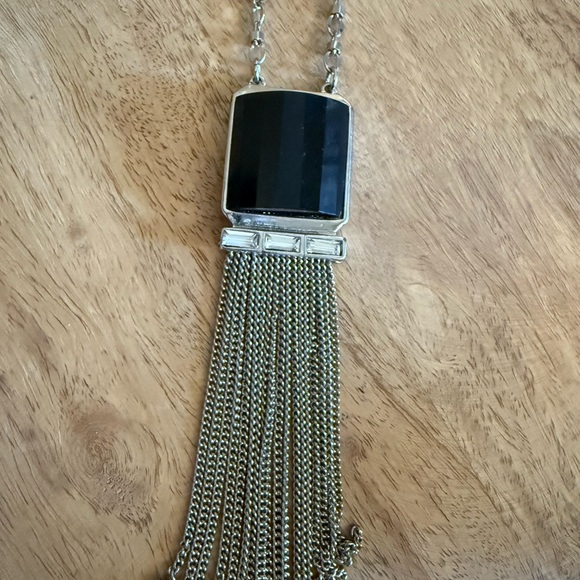 Silver Necklace with Black Pendant White House black market - Picture 2 of 8